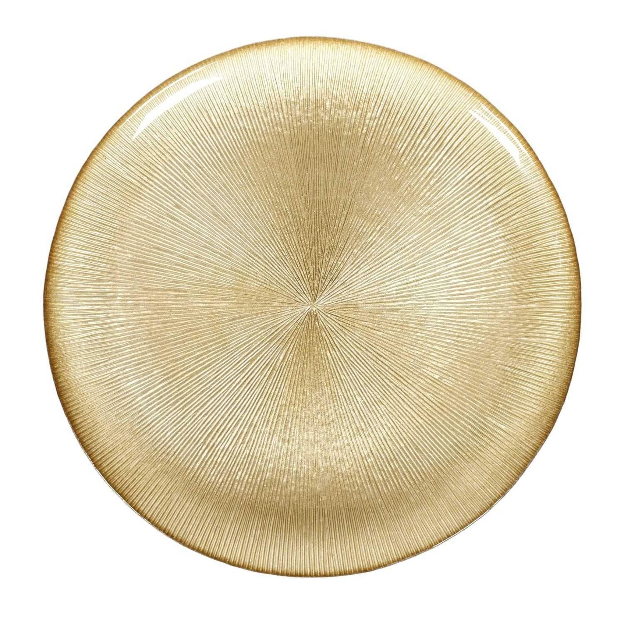 Voir la diapositive 4 : The Home Deco Factory Lot de 12 assiettes plates en verre MIRAGE - Diam 27 cm - Or