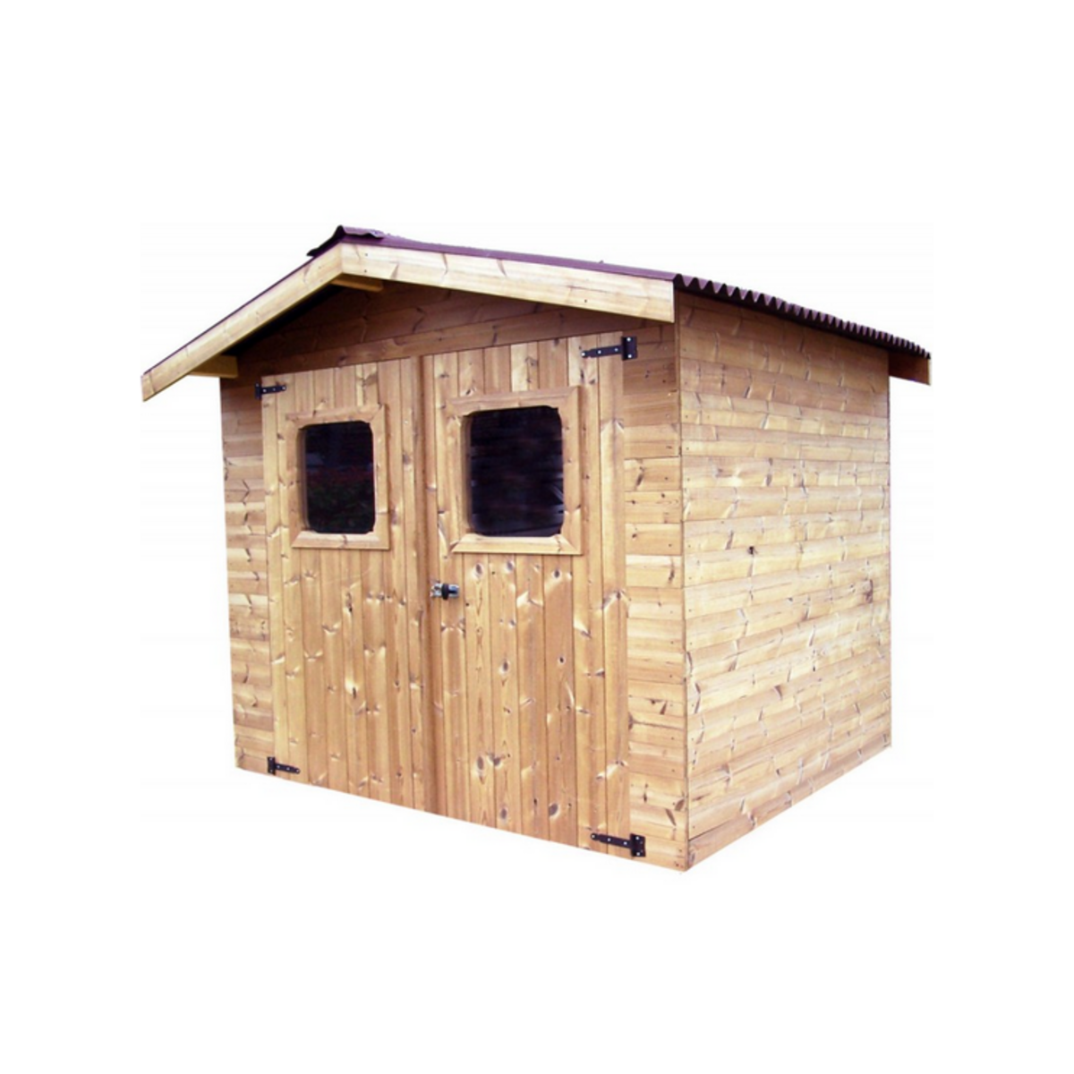 Hisense Abri thiers madriers sans plancher bois thermo chauffé toit double pente 4.87 m² brun doré - thi2421.02n
