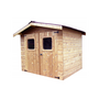 Voir la diapositive 1 : Hisense Abri thiers madriers sans plancher bois thermo chauffé toit double pente 4.87 m² brun doré - thi2421.02n