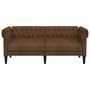 Voir la diapositive 4 : VIDAXL Canape Chesterfield 2 places marron tissu