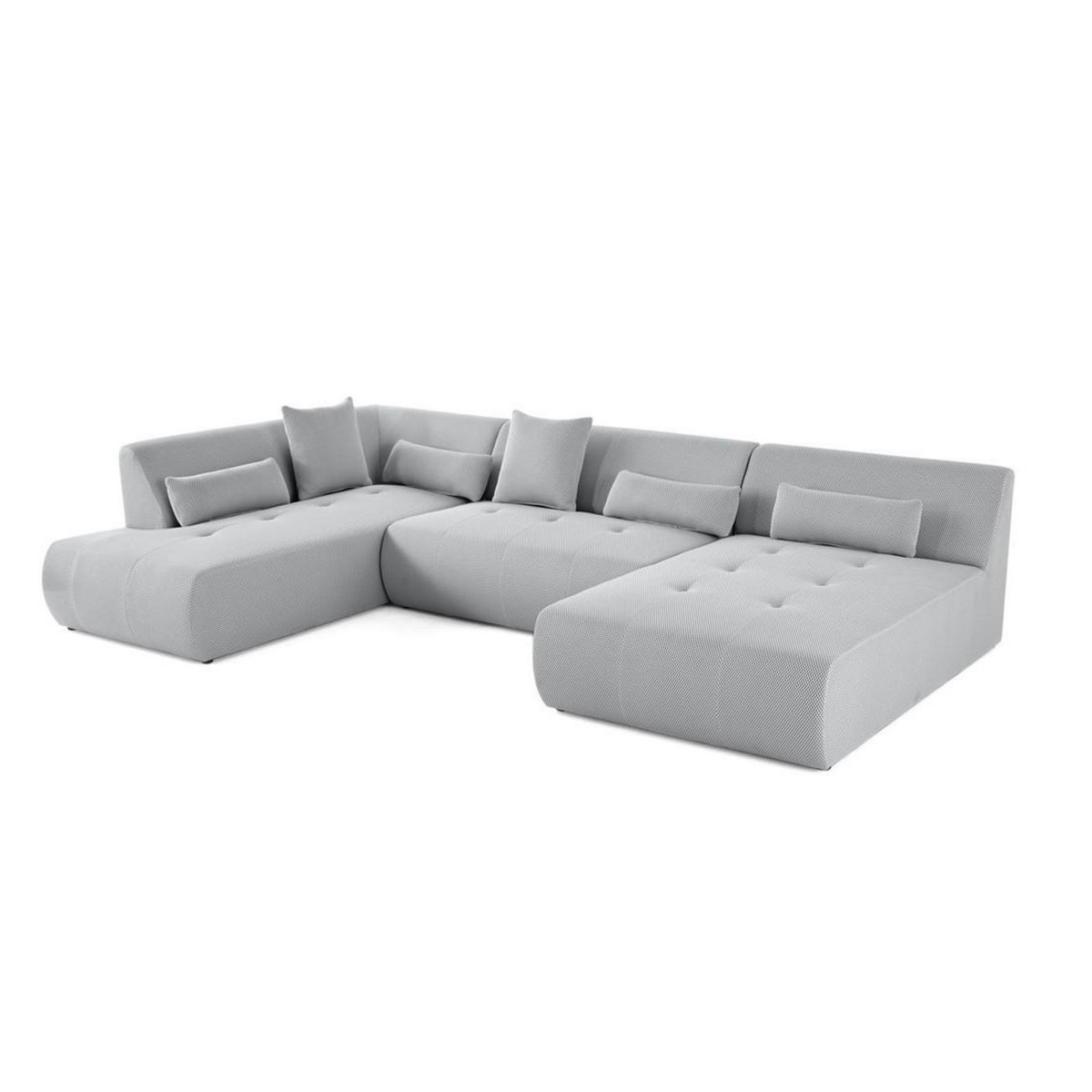 LISA DESIGN Onyx - canapé panoramique d'angle gauche - 7 places - en tissu mailles 3d