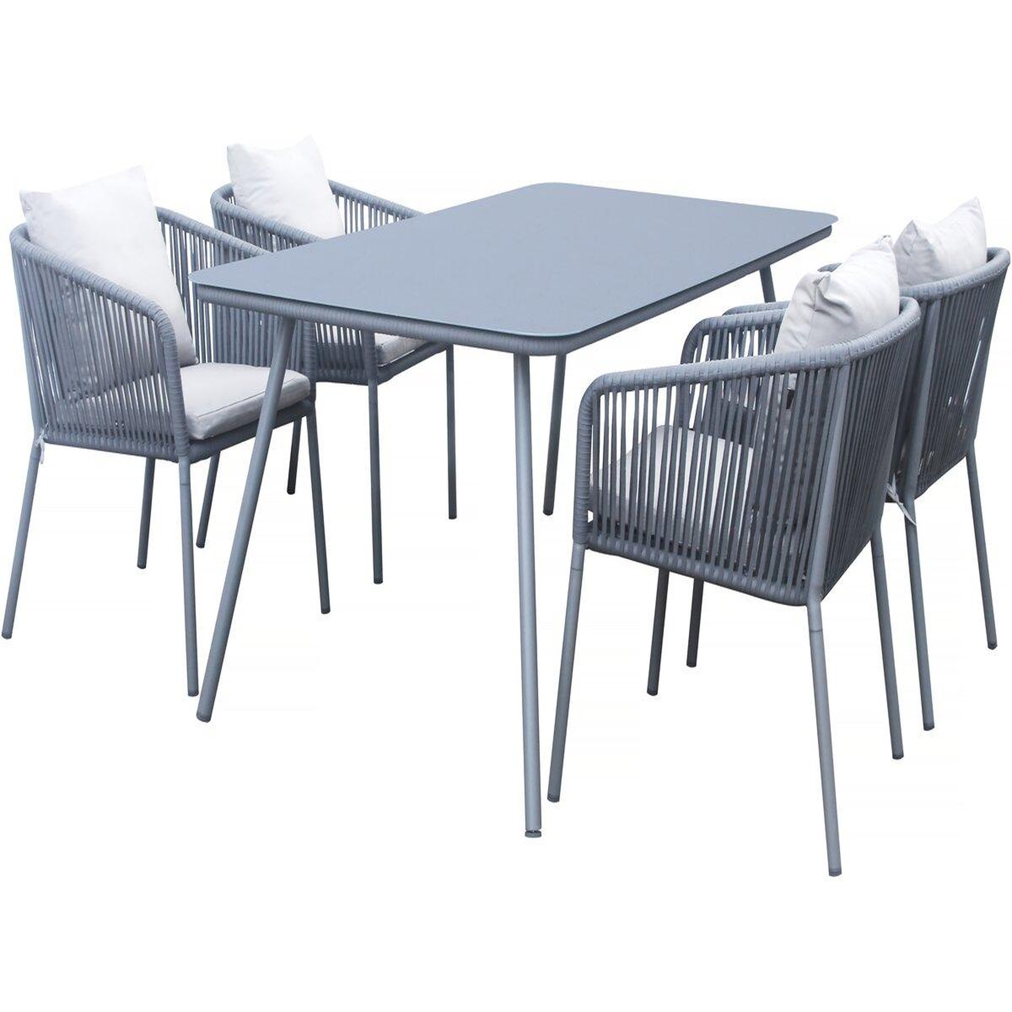 Voir la diapositive 1 : Habitat et Jardin Salon de jardin repas  Léna  - 194 x 70 x 73 cm - Grise