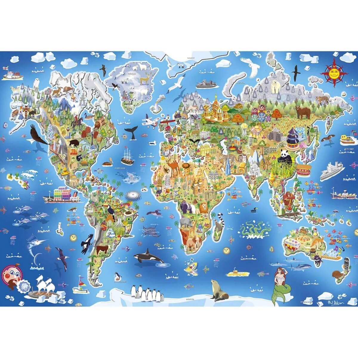 Ravensburger - puzzle enfant - puzzle 200 p xxl - carte du monde