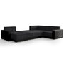 Voir la diapositive 3 : BEST MOBILIER Roger - canapé panoramique d'angle réversible 7 places convertible avec coffre en tissu