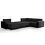 Voir la diapositive 3 : BEST MOBILIER Roger - canapé panoramique d'angle réversible 7 places convertible avec coffre en tissu