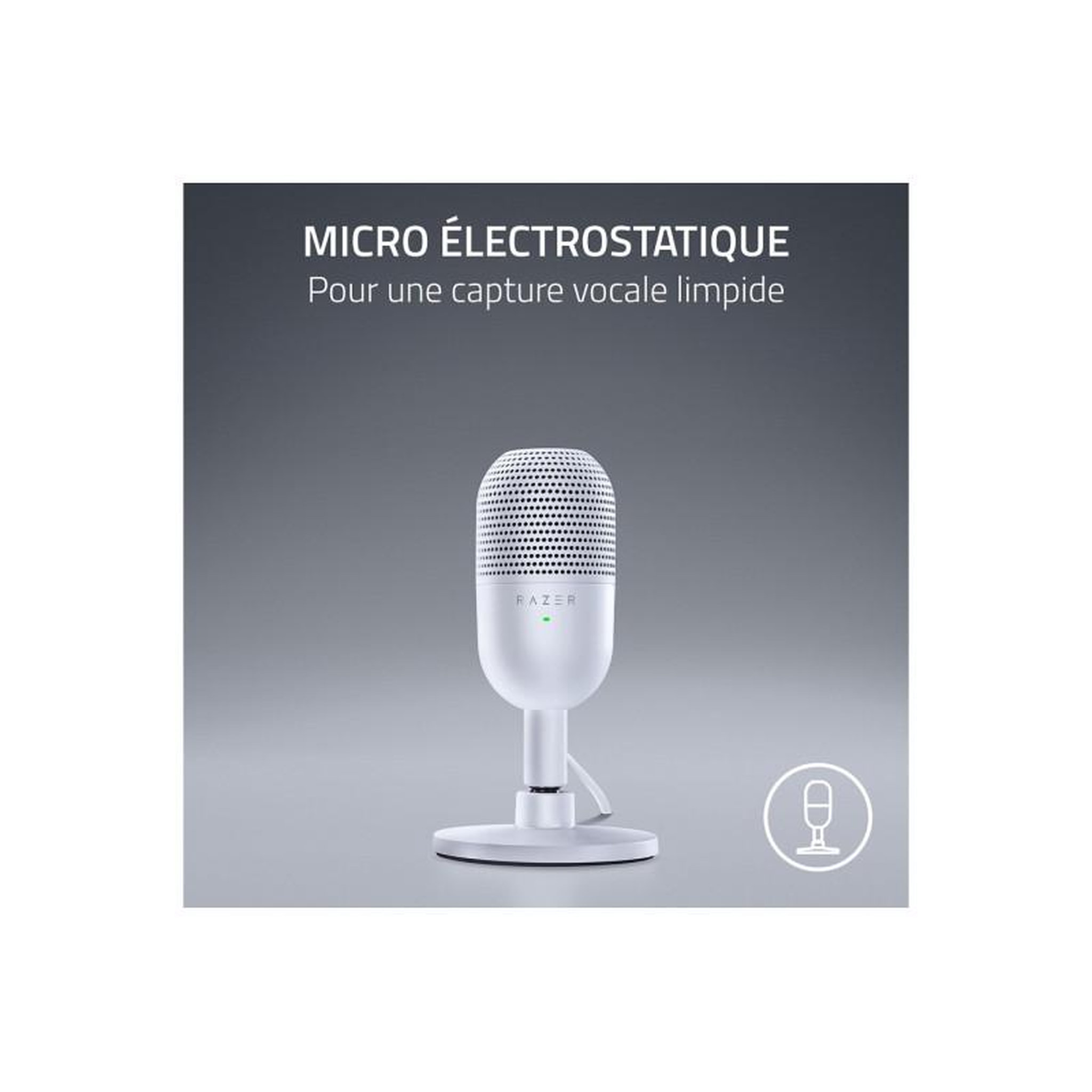 Voir la diapositive 2 : Razer Microphone Razer Seiren V3 Mini White