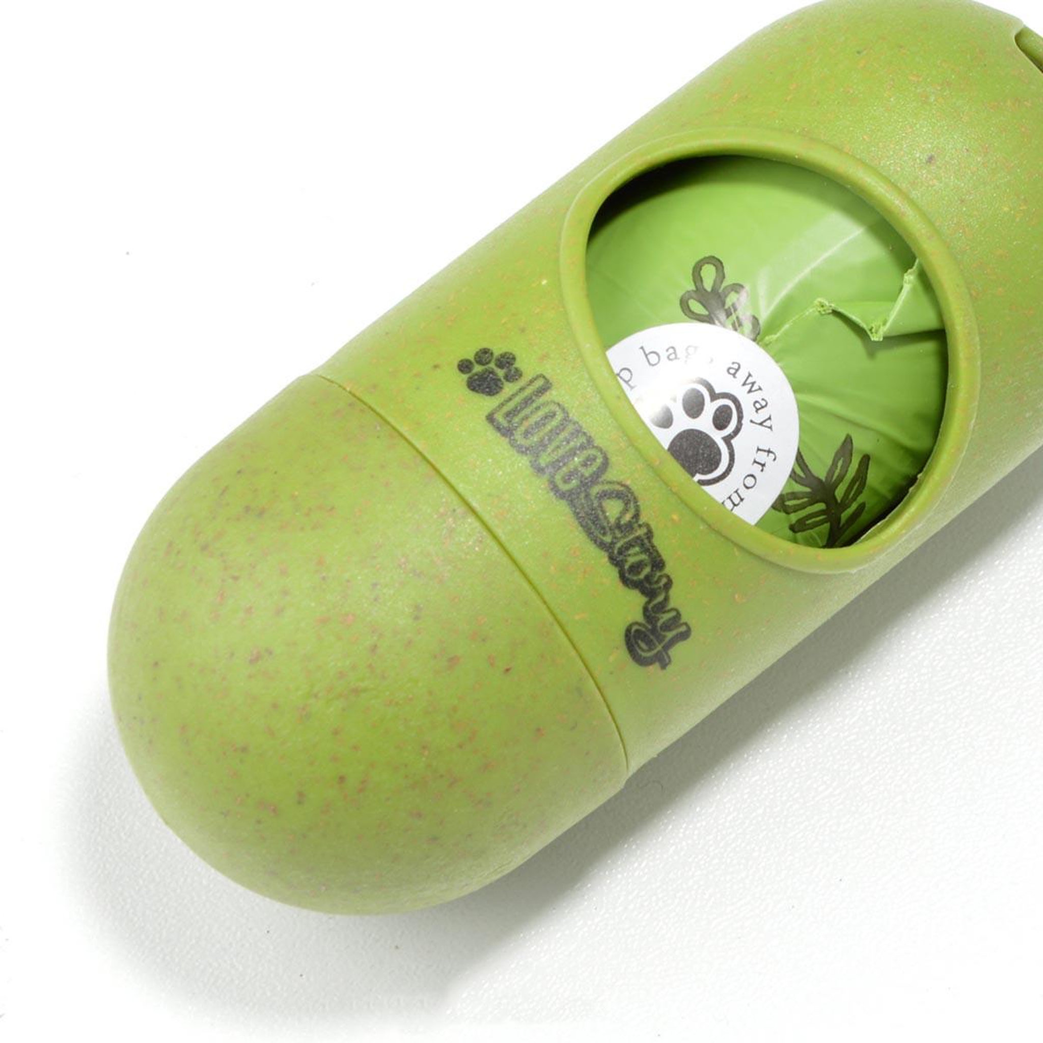 Voir la diapositive 2 : LOVE STORY Distributeur de sacs à excréments  bio  10cm vert