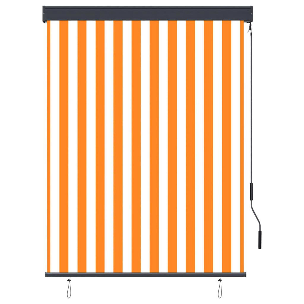 VIDAXL Store roulant d'exterieur 120x250 cm Blanc et orange
