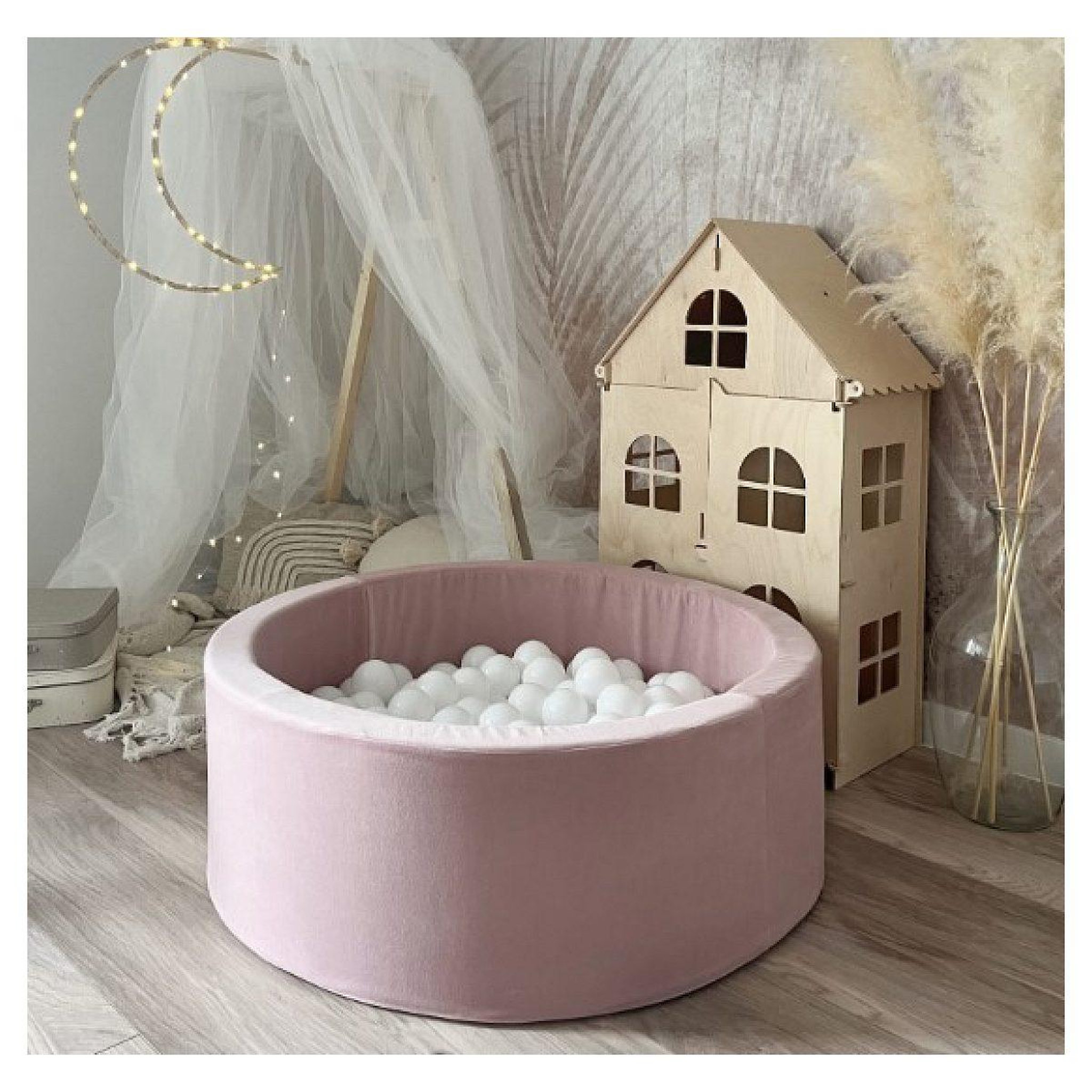 Voir la diapositive 2 : MONIO FOR KIDS Piscine à balles trinity 90 cm rose + 150 balles