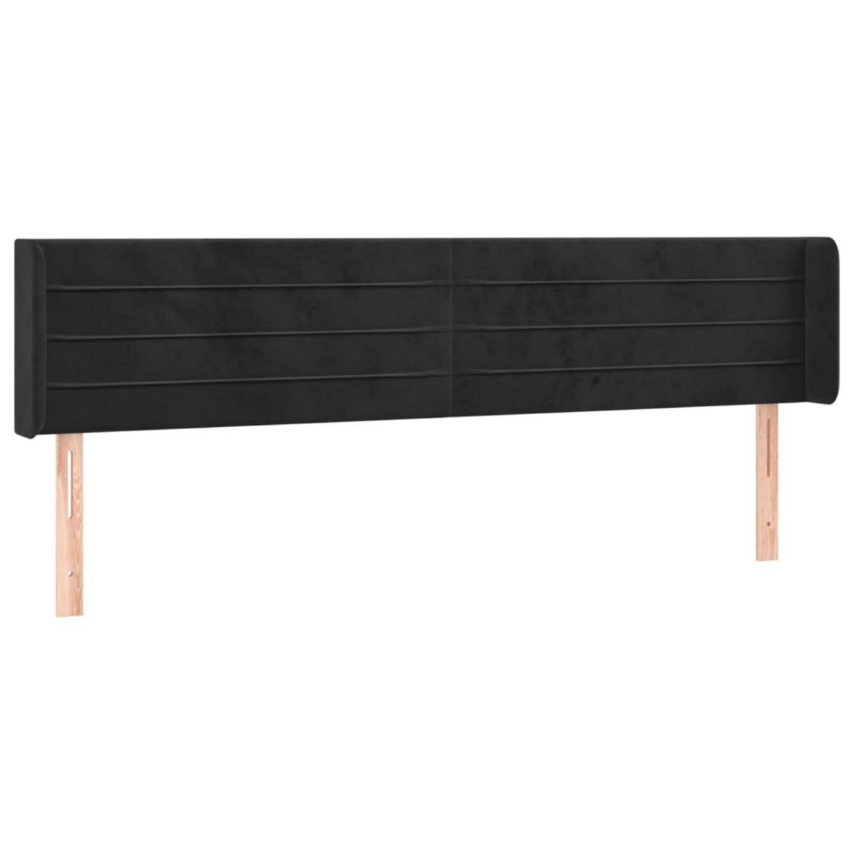 VIDAXL Tete de lit avec oreilles Noir 163x16x78/88 cm Velours