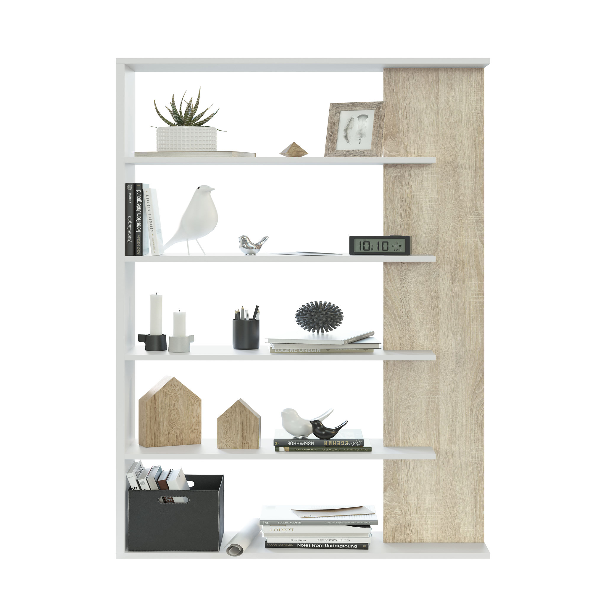 Voir la diapositive 3 : Bibliothèque 4 tablettes L90cm x H180cm SORO