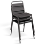 Voir la diapositive 5 : ID MARKET Salon de jardin VALENCIA en acier table 180 cm et 6 chaises empilables gris anthracite