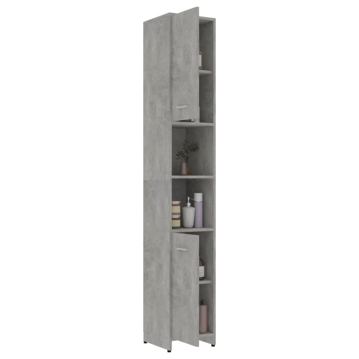 VIDAXL Armoire de salle de bain Gris beton Bois d'ingenierie