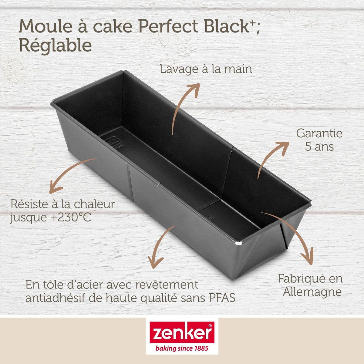 ZENKER Moule à cake extensible 20 à 35 cm Zenker PerfectBack+