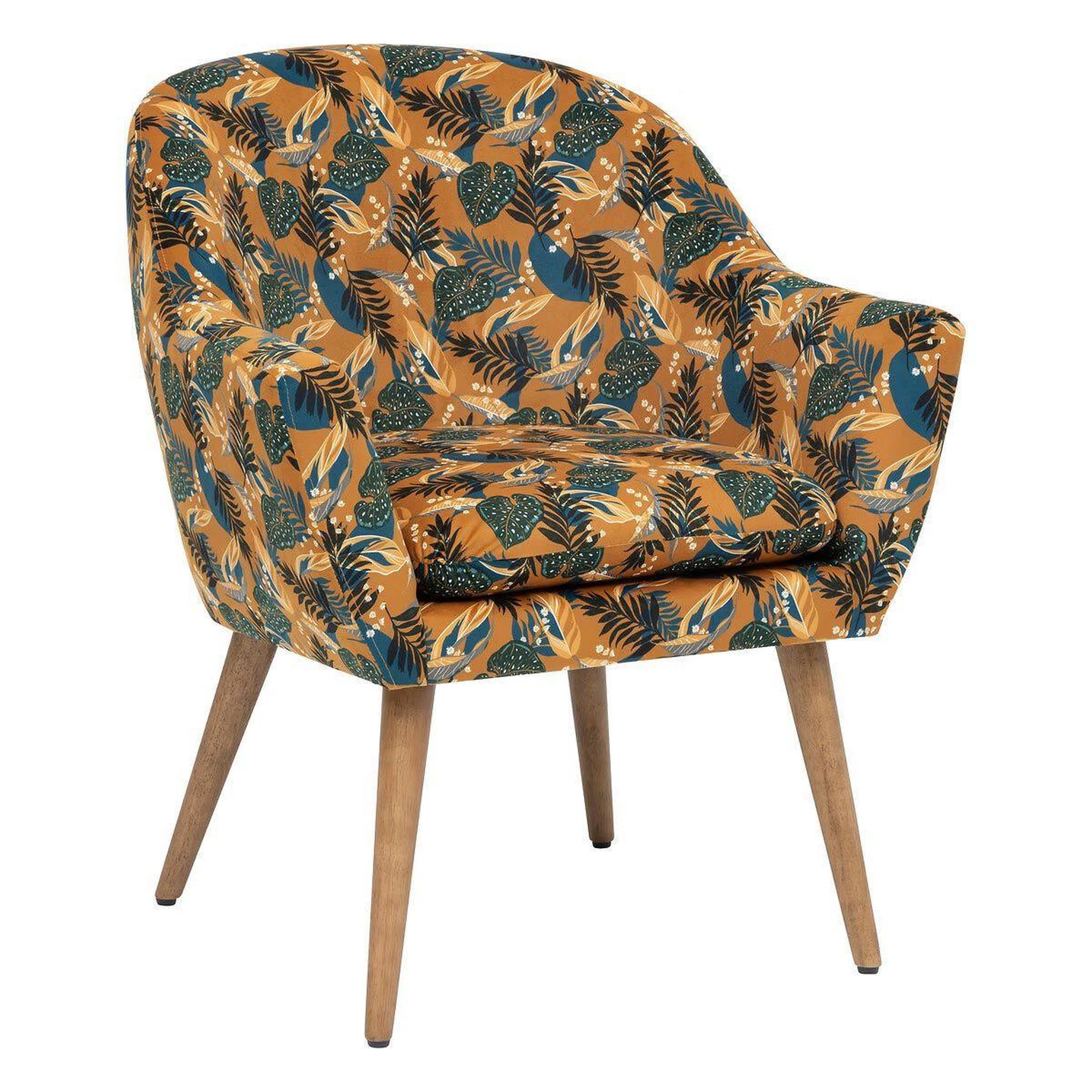 Voir la diapositive 1 : ATMOSPHERA Fauteuil design imprimé  sango  83cm ocre