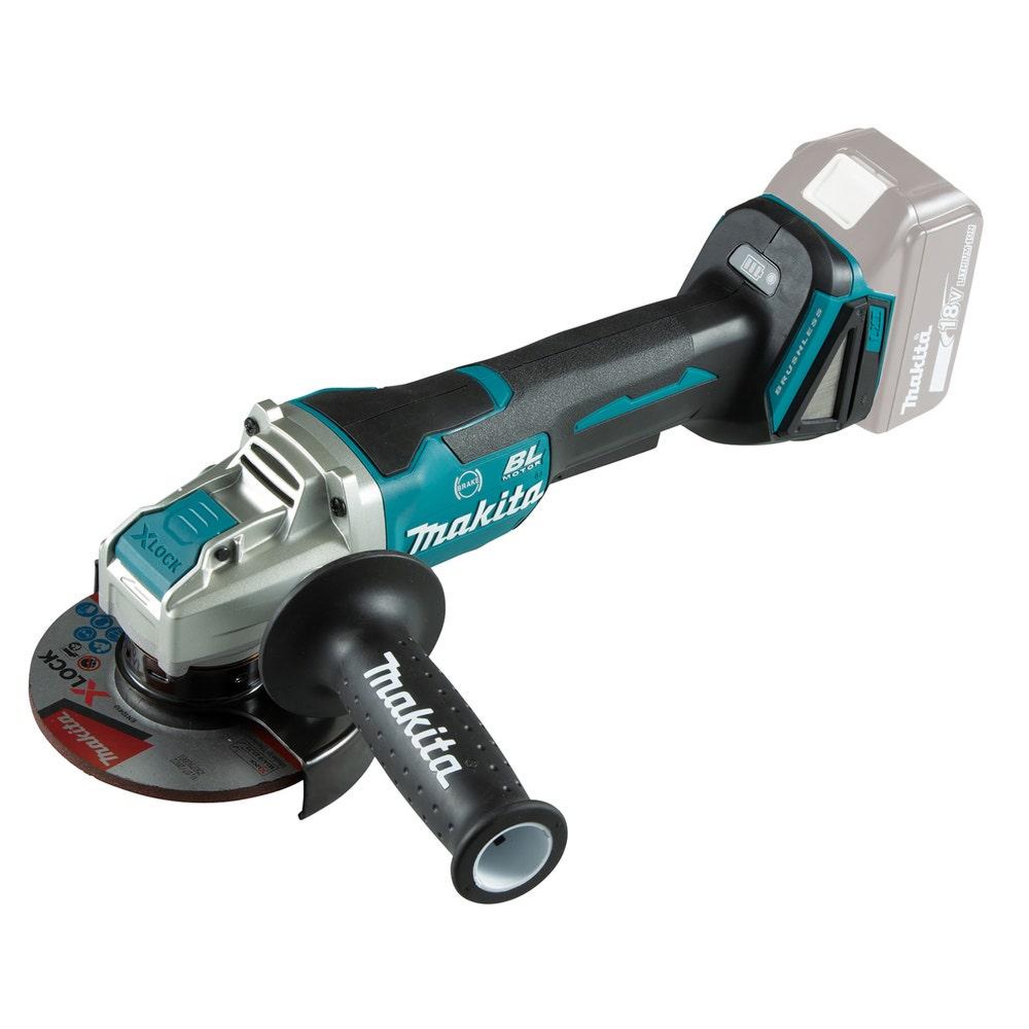MAKITA Meuleuse 125mm bl frein+homort 18v x-lock