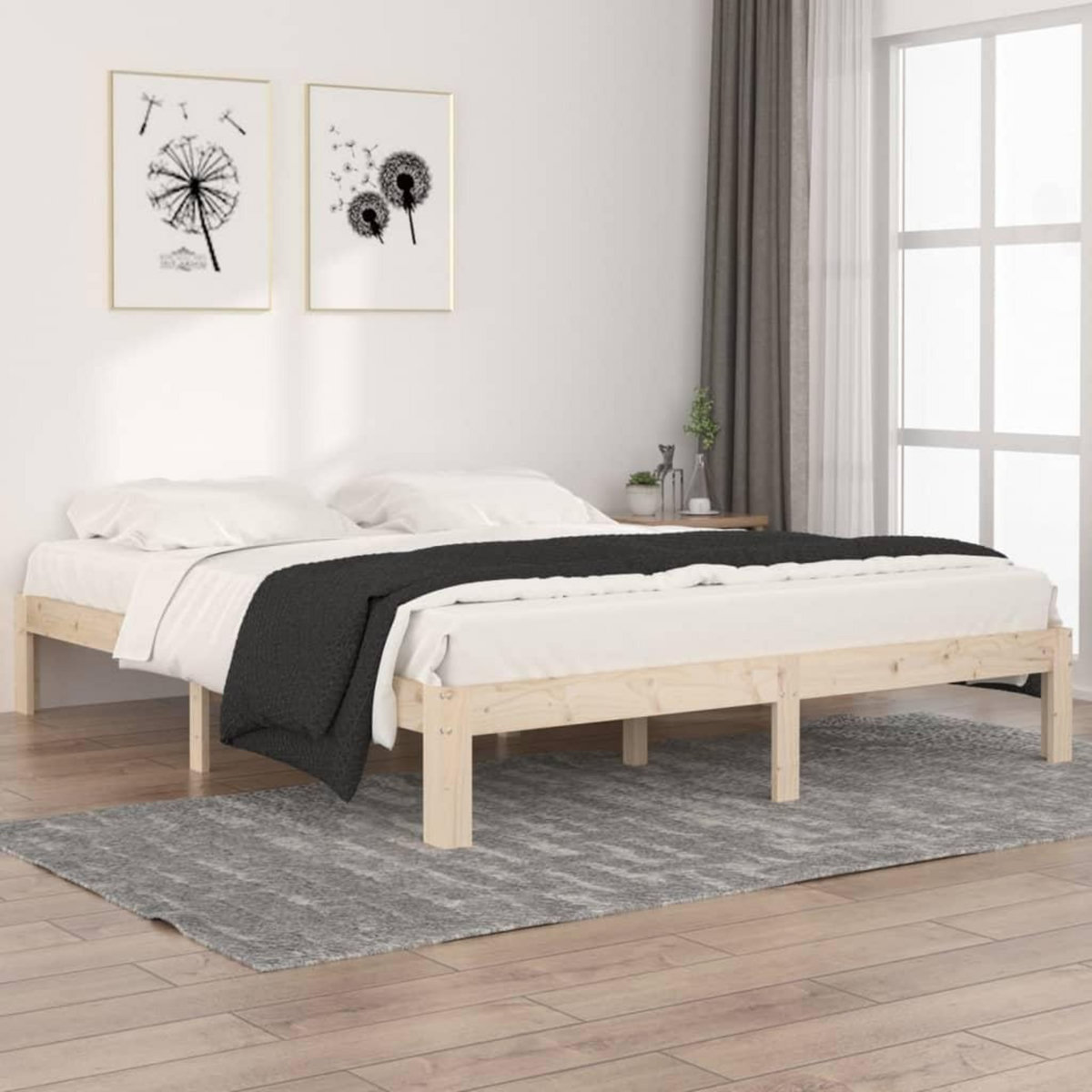 VIDAXL Cadre de lit sans matelas bois massif de pin 160x200 cm