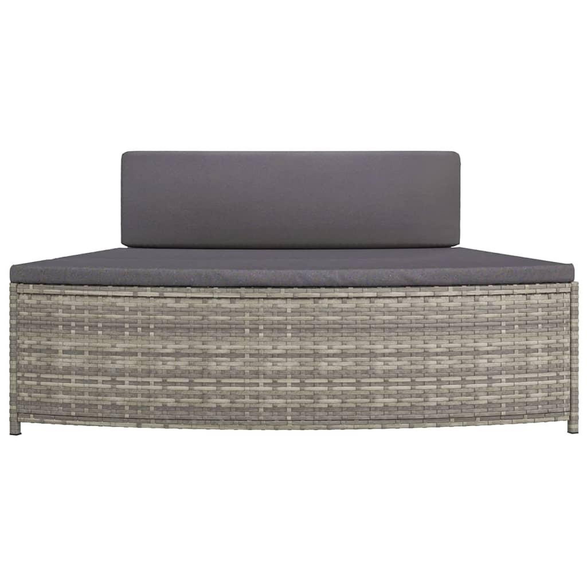 Voir la diapositive 5 : VIDAXL Bancs de spa avec coussins lot de 2 gris resine tressee