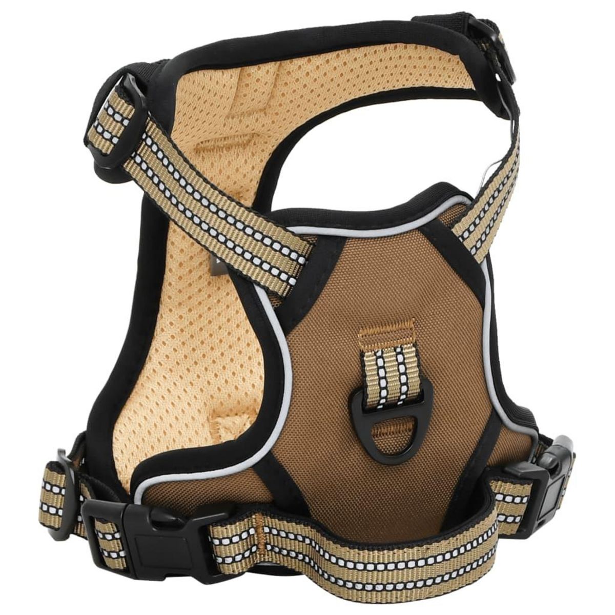 VIDAXL Harnais pour chien avec laisse et collier reglables marron S