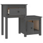 Voir la diapositive 4 : VIDAXL Tables de chevet 2 pcs Gris 79,5x38x65,5 cm Bois de pin massif