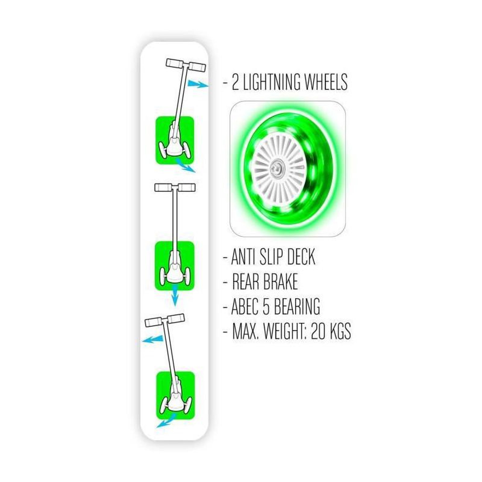 Voir la diapositive 3 : STAMP STAMP Trottinette 3 roues a balance SKIDS CONTROL roues lumineuses