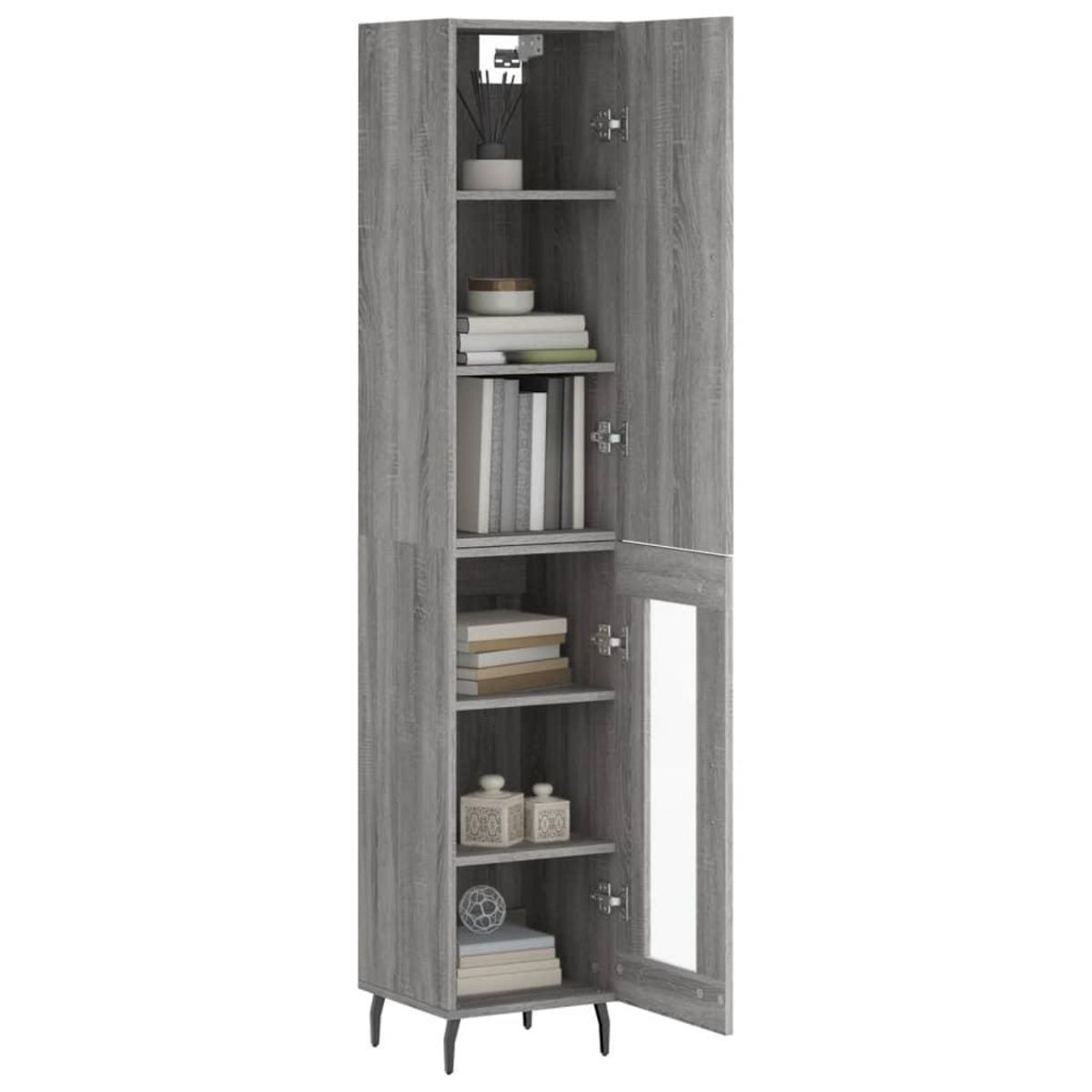VIDAXL Buffet haut Sonoma gris 34,5x34x180 cm Bois d'ingenierie