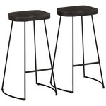VIDAXL Tabourets de bar lot de 2 noir 45x40x78 cm bois manguier massif