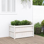 VIDAXL Jardiniere blanc 90x50x50 cm bois de pin massif