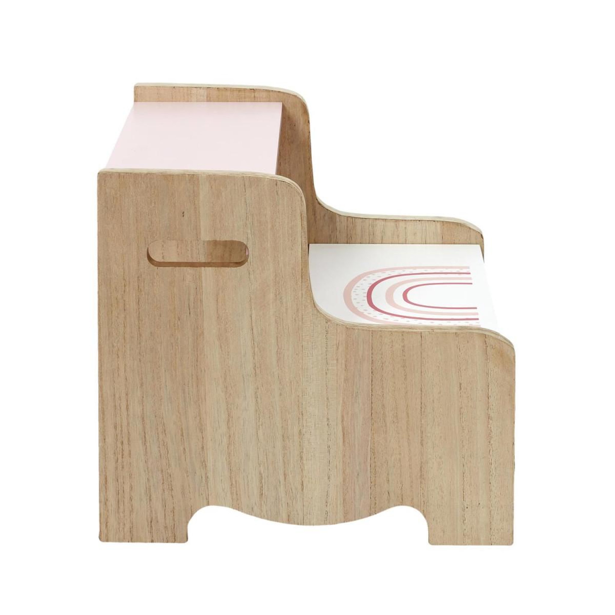 Voir la diapositive 3 : HOME DECO KIDS Marchepied pour enfant  fille  33cm rose & blanc