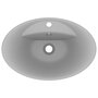 VIDAXL Lavabo ovale a trop-plein Gris clair mat 58,5x39 cm Ceramique