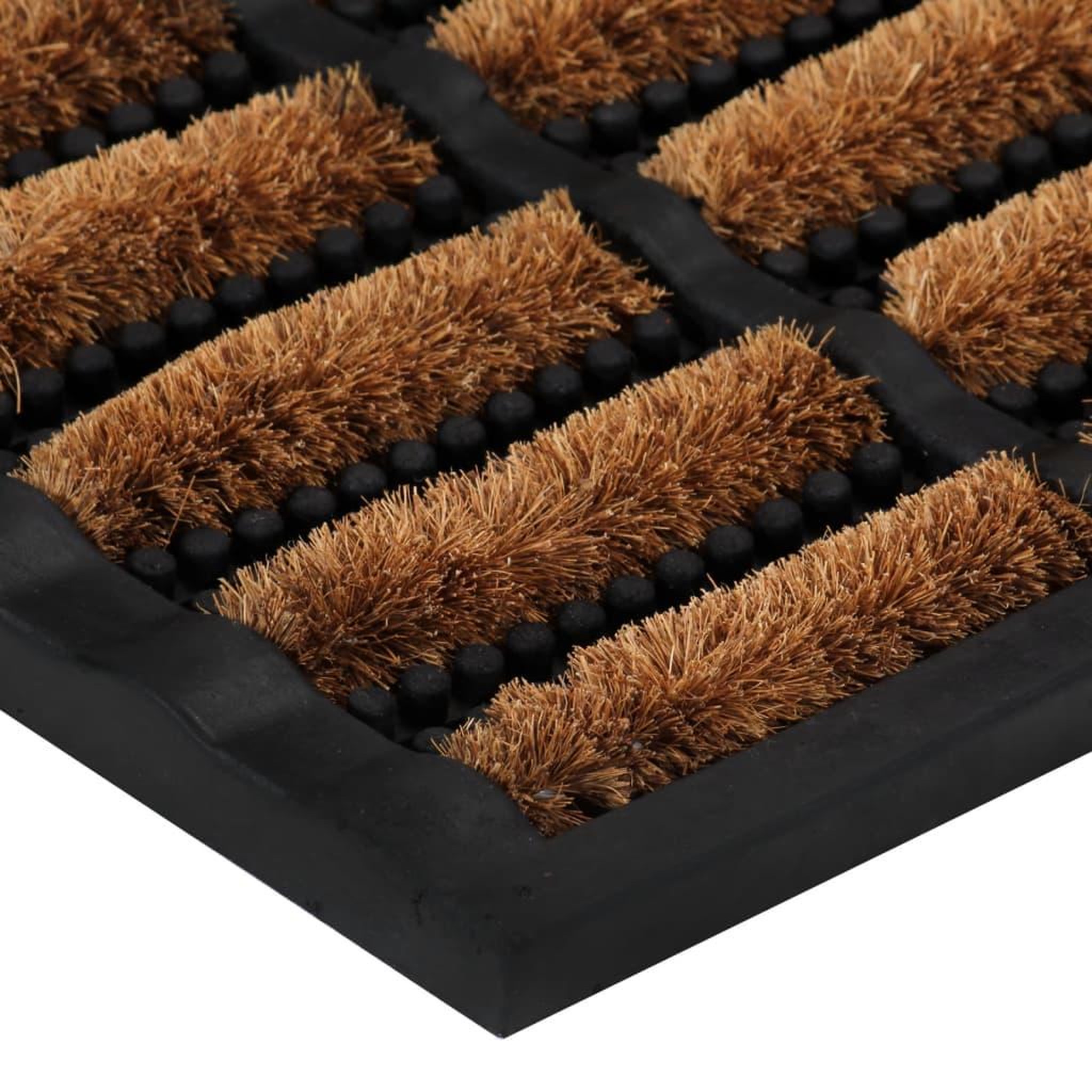 Voir la diapositive 4 : VIDAXL Paillasson rectangulaire 40x60 cm caoutchouc et fibre de coco