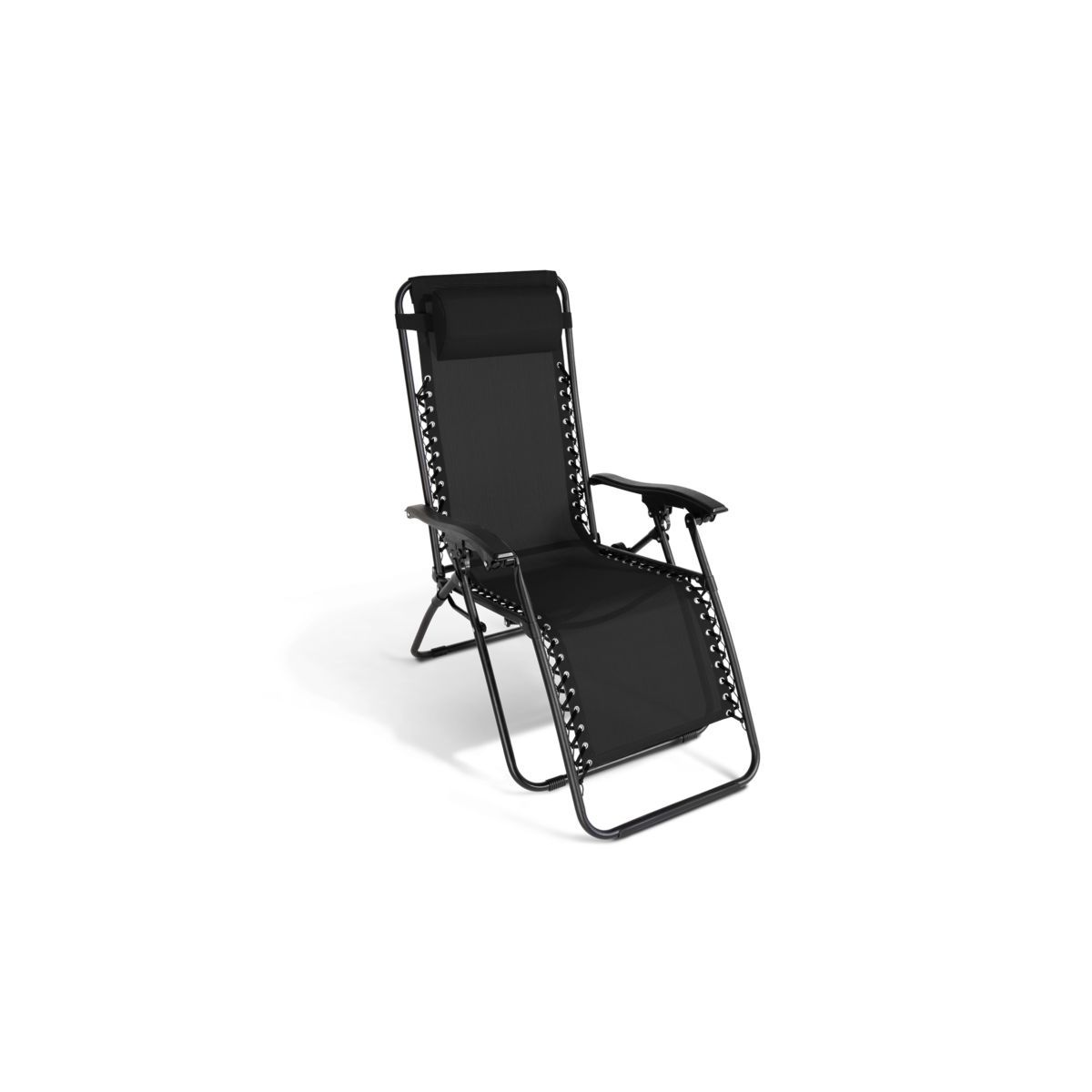 Inkazen Lot de 2 fauteuils de jardin relax noir