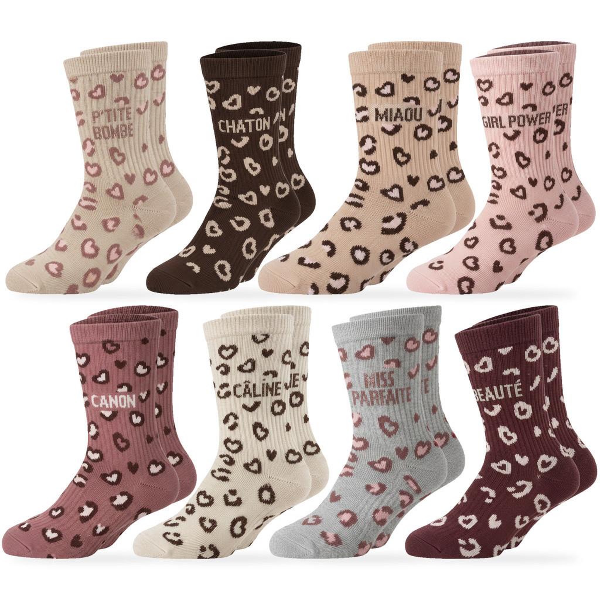 Voir la diapositive 1 : OZABI Ozabi chaussettes fille a paillettes message humoristique pack de 8 paires