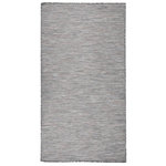 VIDAXL Tapis a tissage plat d'exterieur 80x150 cm Marron et bleu