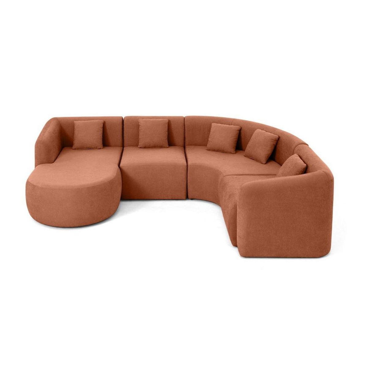 LISA DESIGN Ikare - canapé modulable d'angle gauche - 5 places - avec méridienne - en tissu