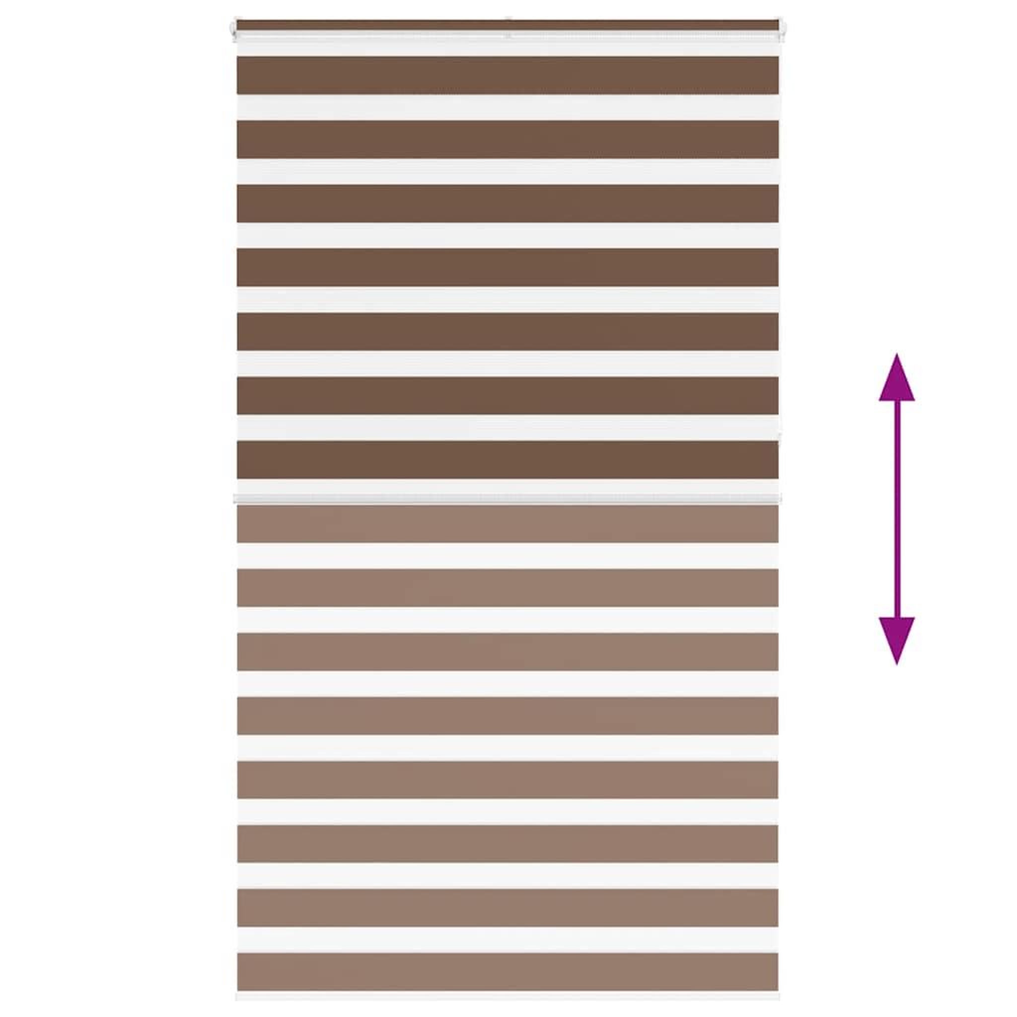 Voir la diapositive 5 : VIDAXL Store zebre marron 135x230cm largeur du tissu 130,9cm polyester