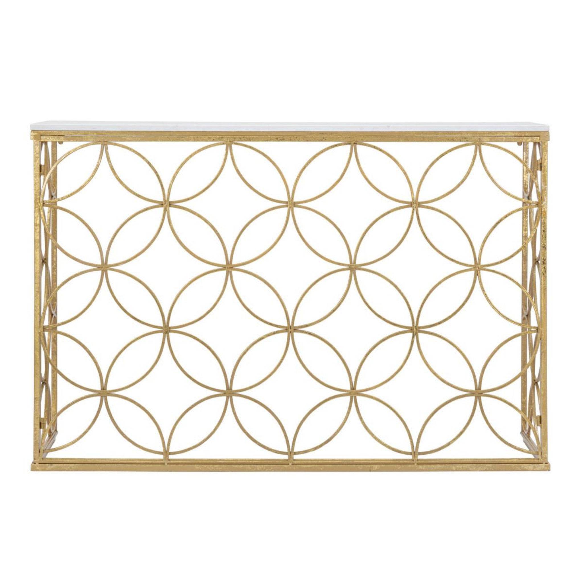 Voir la diapositive 3 : Paris Prix Console Design en Marbre  Star  120cm Blanc & Or