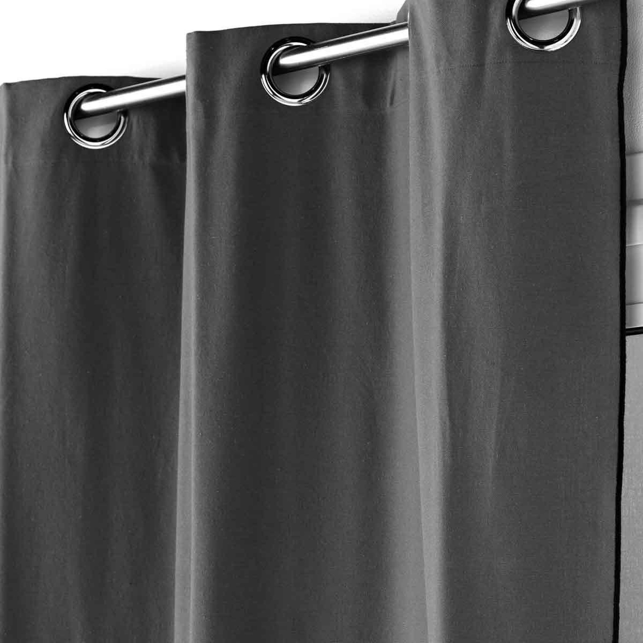 Voir la diapositive 2 : Douceur d'Intérieur Rideau à œillets  mistraline  140x240cm anthracite