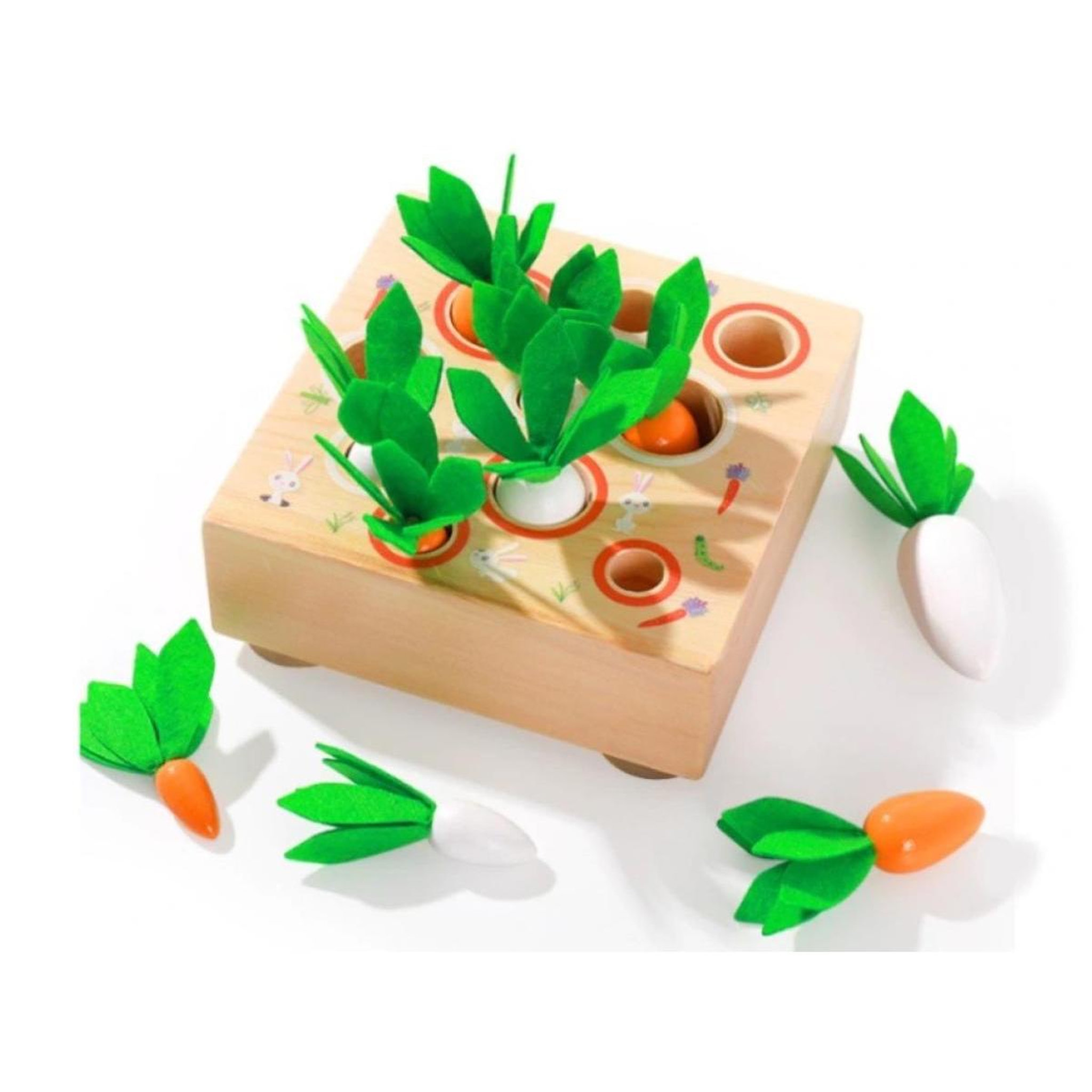 ELINELI Jeu à encastrer en bois carottes