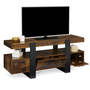 Voir la diapositive 4 : ID MARKET Meuble TV 116 cm PHOENIX avec tiroirs bois effet vieilli et noir
