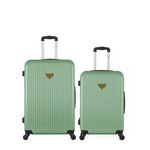 LES P'TITES BOMBES LPB LPB LUGGAGE - Lot de 2 - Valises grand format et weekend AGATA. Coloris disponibles : Beige, Bleu, Rose, Vert