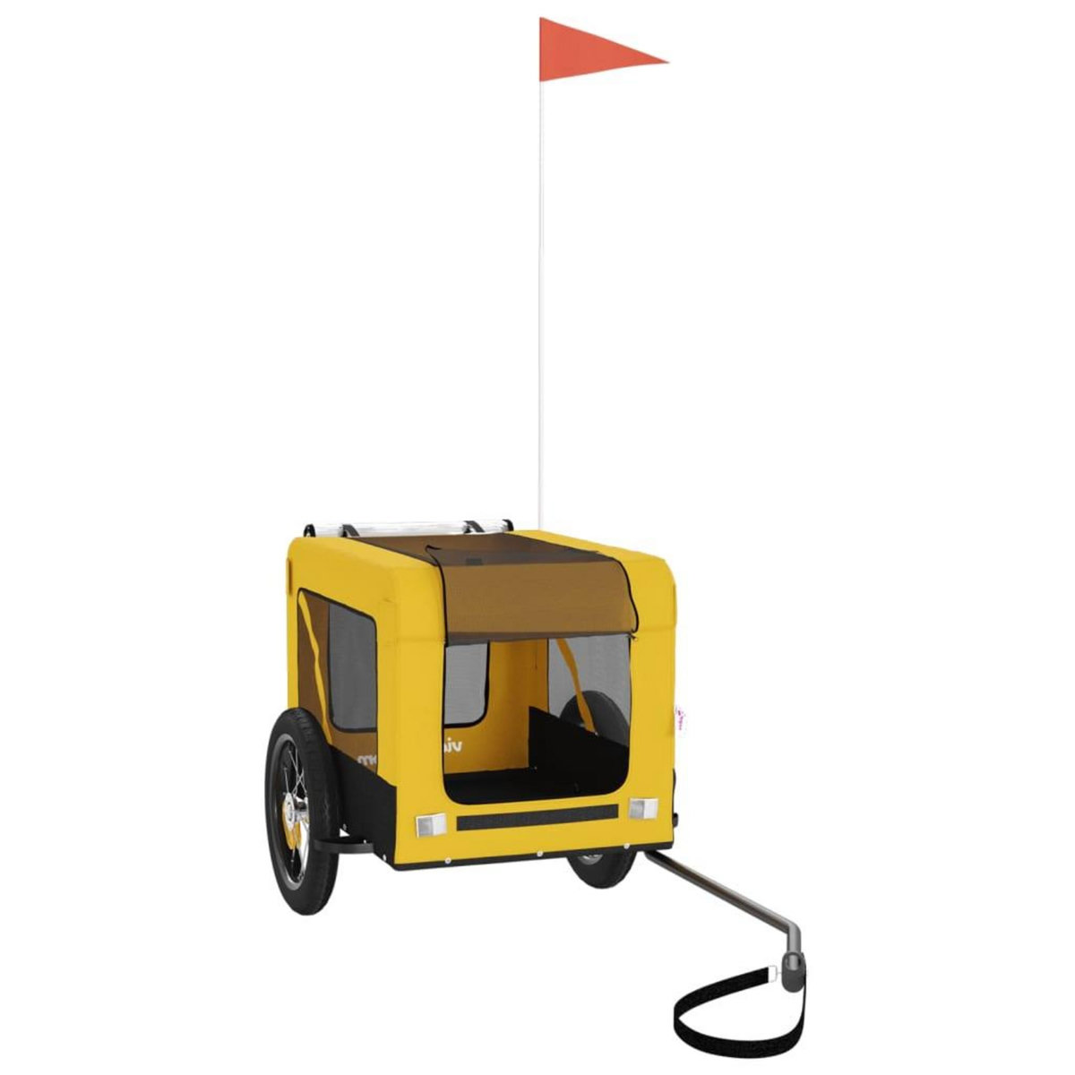VIDAXL Remorque de velo pour animaux de compagnie jaune et noir
