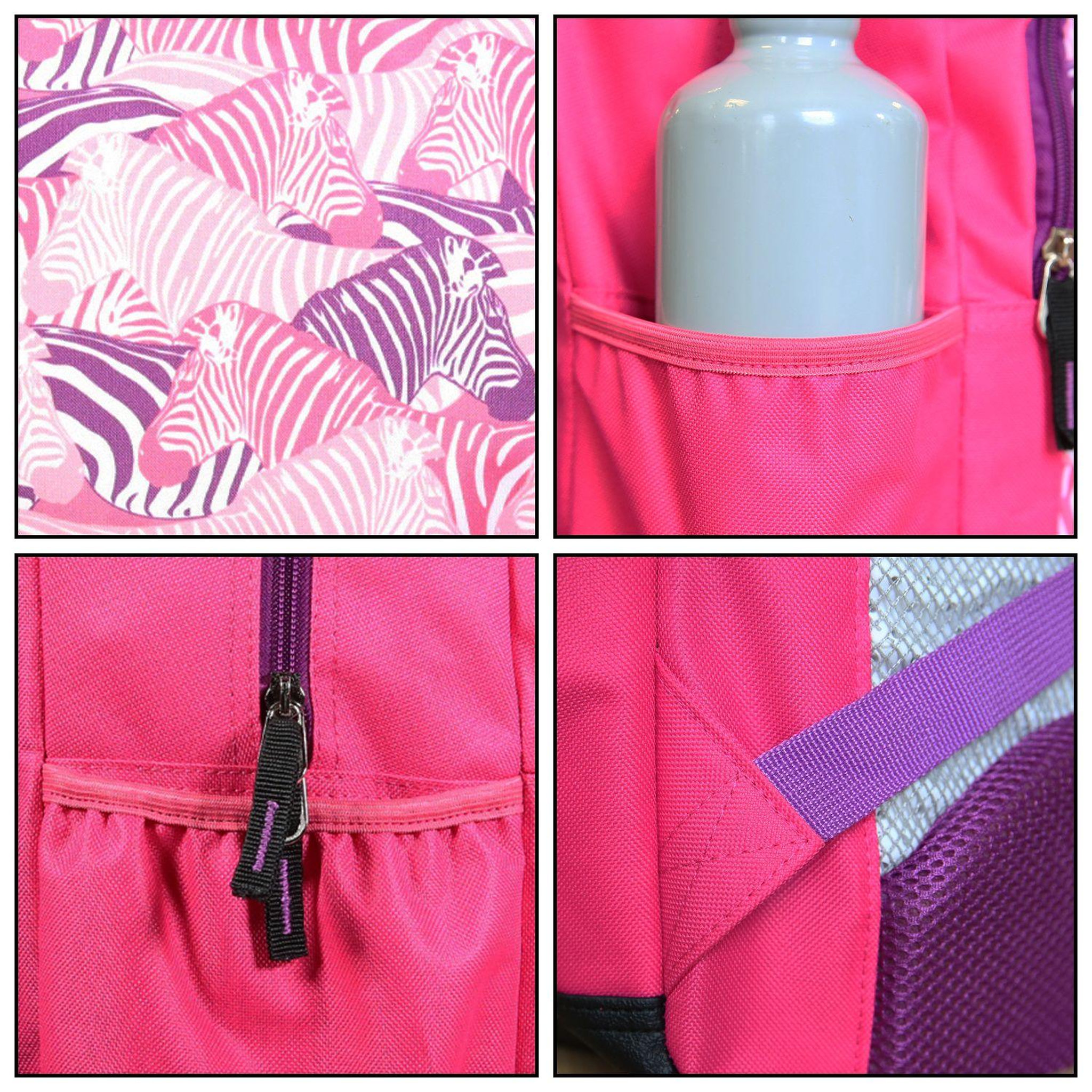 Voir la diapositive 6 : Bagtrotter BAGTROTTER Sac à dos 2 compartiments Phileas Rose Zèbre