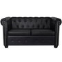 Voir la diapositive 2 : VIDAXL Canape Chesterfield a 2 places cuir synthetique noir
