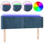 Voir la diapositive 2 : VIDAXL Tete de lit a LED Bleu fonce 147x16x78/88 cm Velours