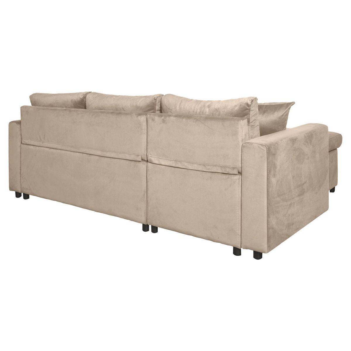 Canapé d'angle réversible convertible avec coffre en tissu ou velours GERALDINE 