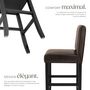 Voir la diapositive 3 : tectake Tabouret de bar rembourré avec dossier marron lot de 4