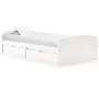 VIDAXL Cadre de lit avec 2 tiroirs blanc bois de pin massif 90x200 cm