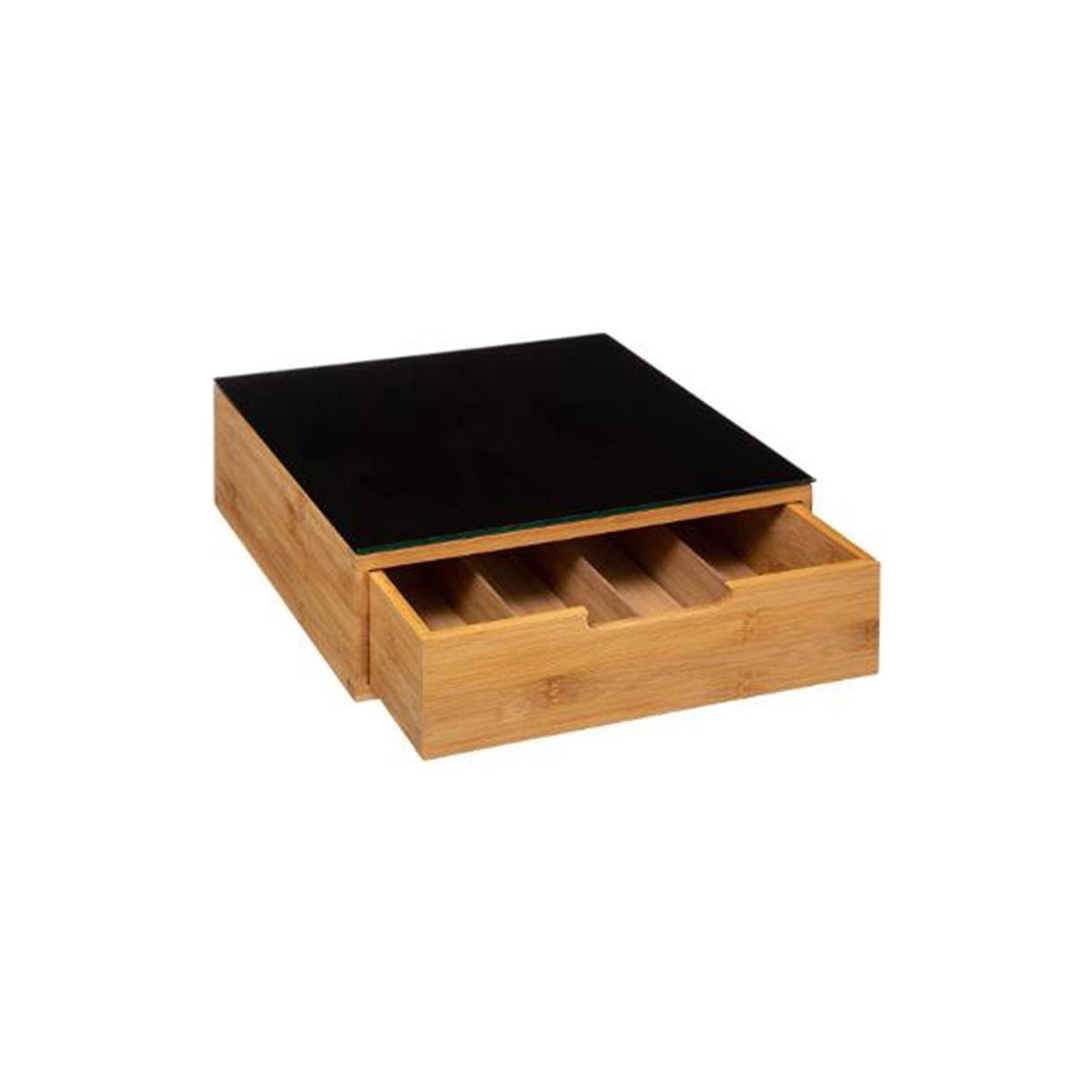 Voir la diapositive 2 : FIVE Porte-capsules tiroir  blackbamboo  30cm naturel