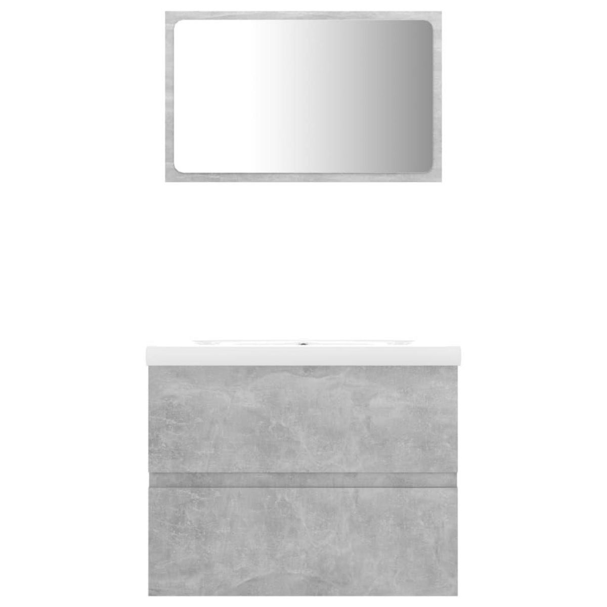 VIDAXL Ensemble de meubles de salle de bain gris beton bois ingenierie